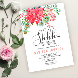 Wild Flowers Birthday Surprise Party Invitation