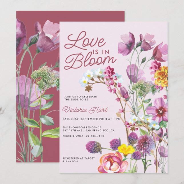 Wild Flowers |  Boho Bridal Shower Invitation (Front/Back)
