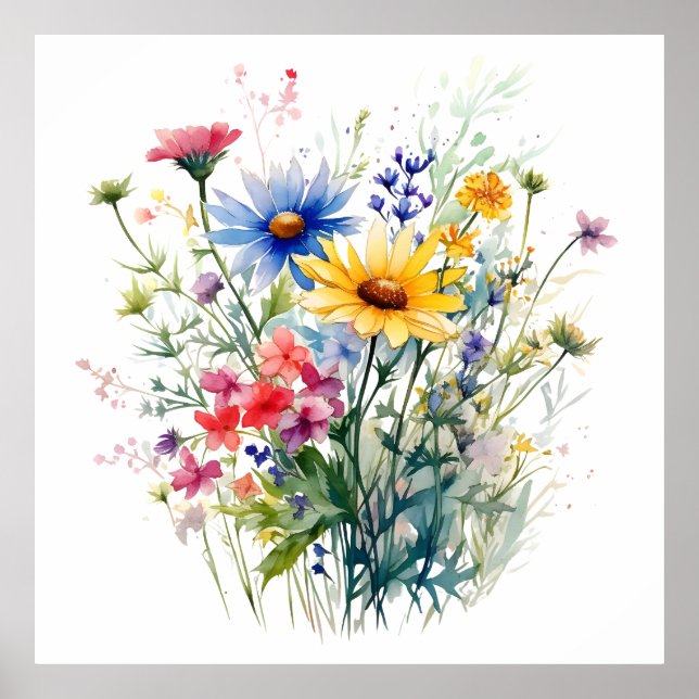 Wild Flowers Botanical  Poster (Front)
