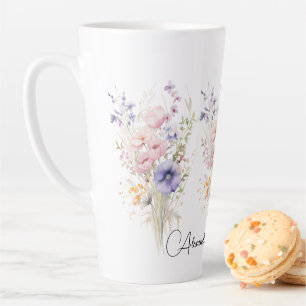 Wild flowers bouquette Name woman pastel for sis Latte Mug