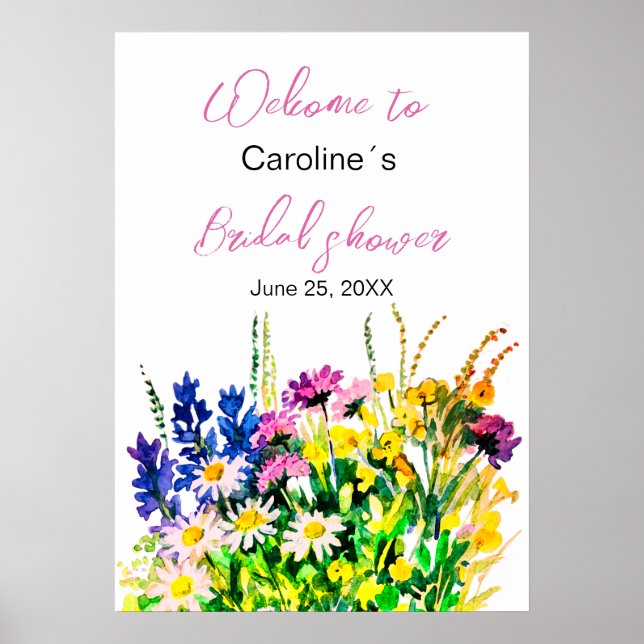 Wild flowers bridal shower poster (Front)
