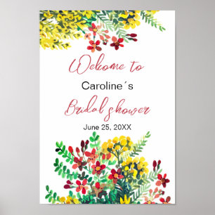 Wild flowers bridal shower poster