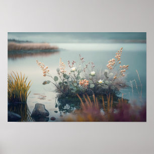 Wild Flowers Calm Tranquil Nature Peaceful Season Poster