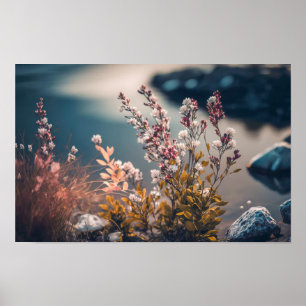 Wild Flowers Calm Tranquil Nature Peaceful Season Poster