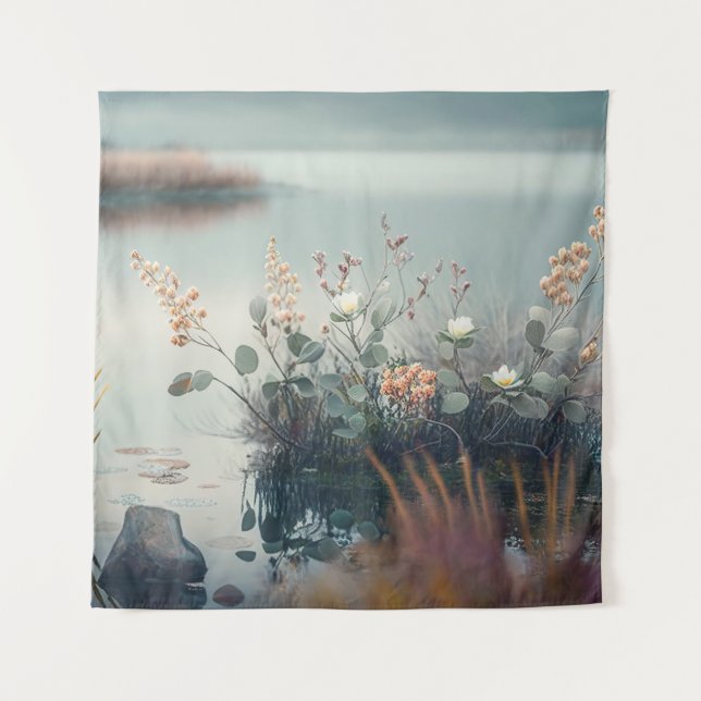 Wild Flowers Calm Tranquil Nature Peaceful Season  Tapestry (Front)