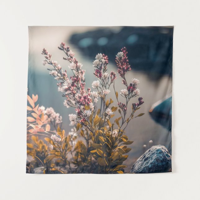 Wild Flowers Calm Tranquil Nature Peaceful Season  Tapestry (Front)