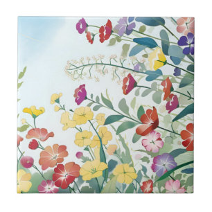 Wild Flowers Ceramic Tile