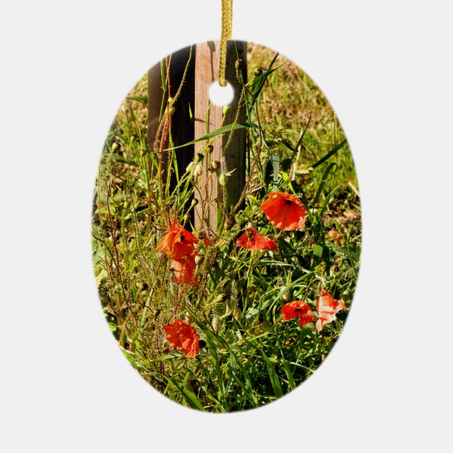 WILD FLOWERS CERAMIC TREE DECORATION (Front)