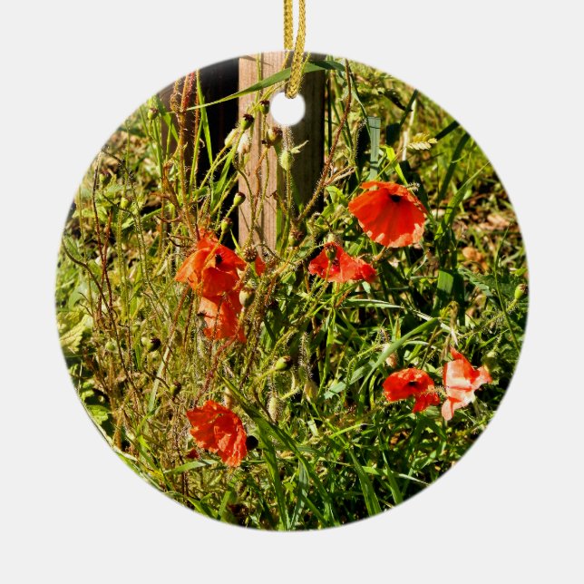 WILD FLOWERS CERAMIC TREE DECORATION (Front)