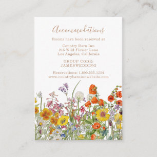 Wild Flowers Country Wedding Accommodations Enclosure Card
