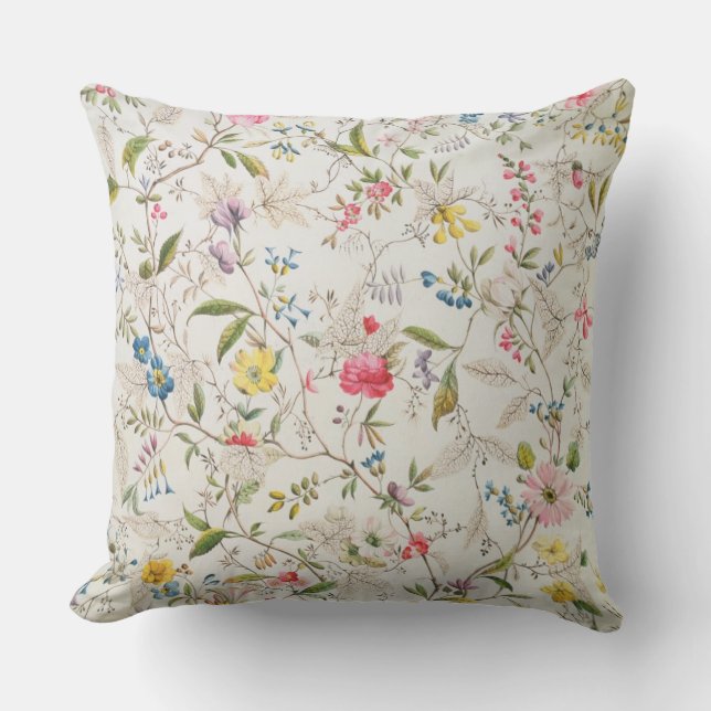 Wild flowers design for silk material, c.1790 (w/c cushion (Front)