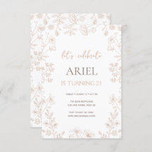 Wild flowers drawing cute floral 21st birthday