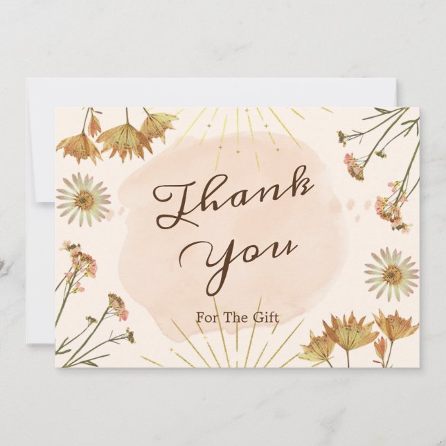 Wild Flowers Flat Thank You For The Gift Card  (Front)