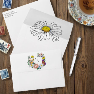 Wild Flowers Floral Blue Mushrooms Envelope
