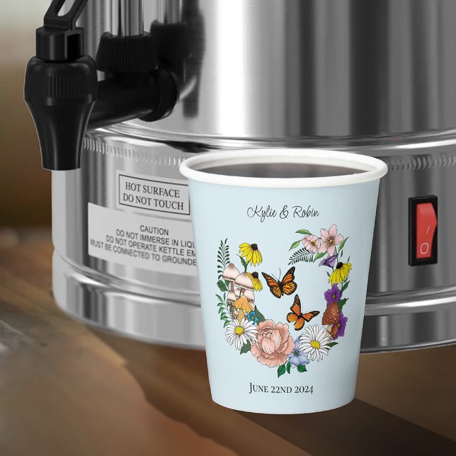 Wild Flowers Floral Blue Mushrooms Paper Cups (Creator Uploaded)