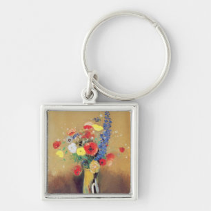 Wild flowers in a Long-necked Vase, c.1912 Key Ring