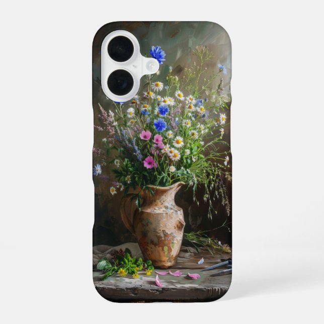 Wild Flowers in Earthenware iPhone 16 Case (Back)