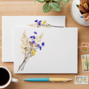 Wild flowers Lavender Wedding Envelope