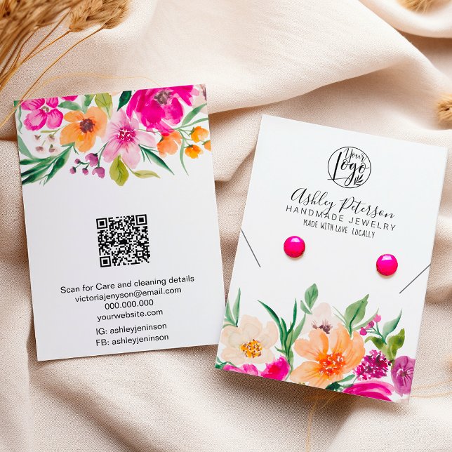 Wild flowers logo jewellery earring necklace business card (Wild flowers logo jewelry earring necklace business card)