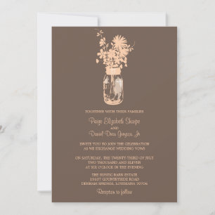 Wild flowers & Mason Jar Wedding Invitations