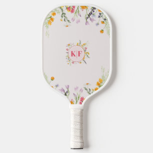 Wild flowers Monogram Pickleball Paddle