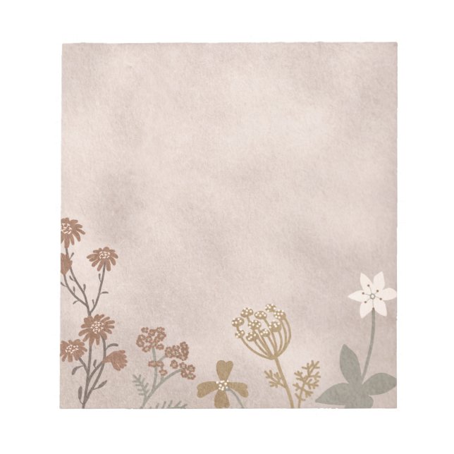 Wild Flowers Muted Colours  Notepad (Front)