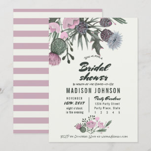 Wild Flowers pale pink Bridal Shower Invitations