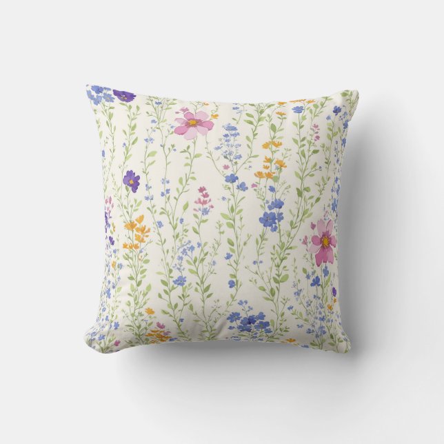 Wild flowers Pattern  Cushion (Front)