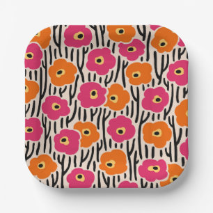 Wild Flowers Pattern Paper Plate
