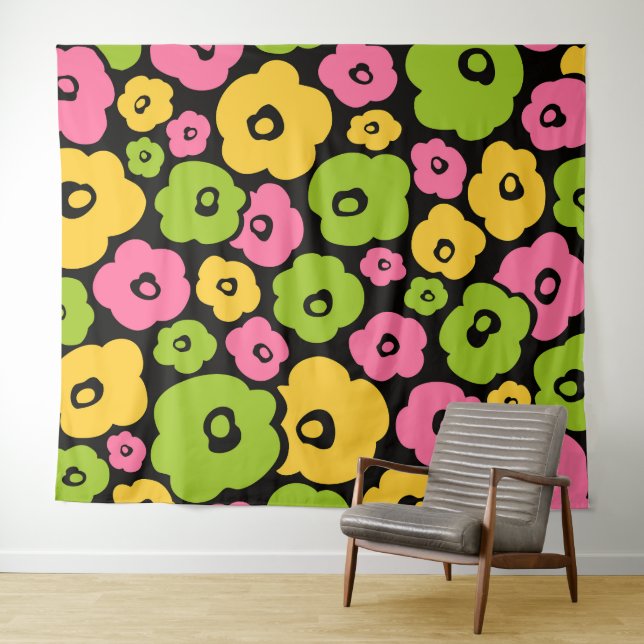 Wild Flowers Pattern Tapestry (In Situ (Horizontal))