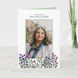 Wild Flowers Photo Memorial Folded Program