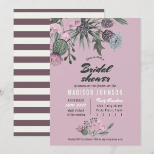 Wild Flowers   pink   Bridal Shower Invitations