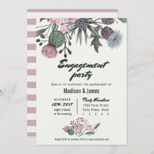Wild Flowers   pink   Engagement Party Invitations