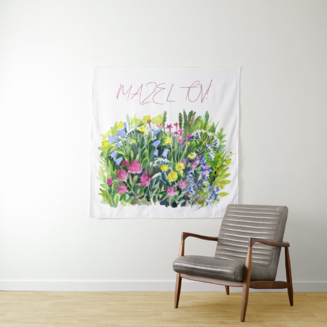 Wild flowers postcard tapestry (In Situ)