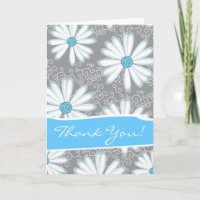 Wild Flowers Print Turquoise Silver Floral Pattern