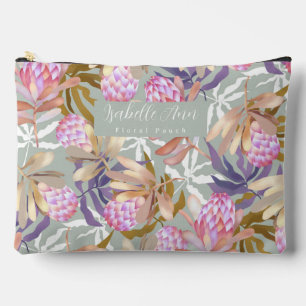 Wild Flowers Protea Grey Accessory Pouch