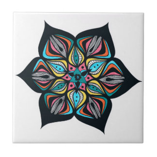 wild flowers: psycho coloured ceramic tile