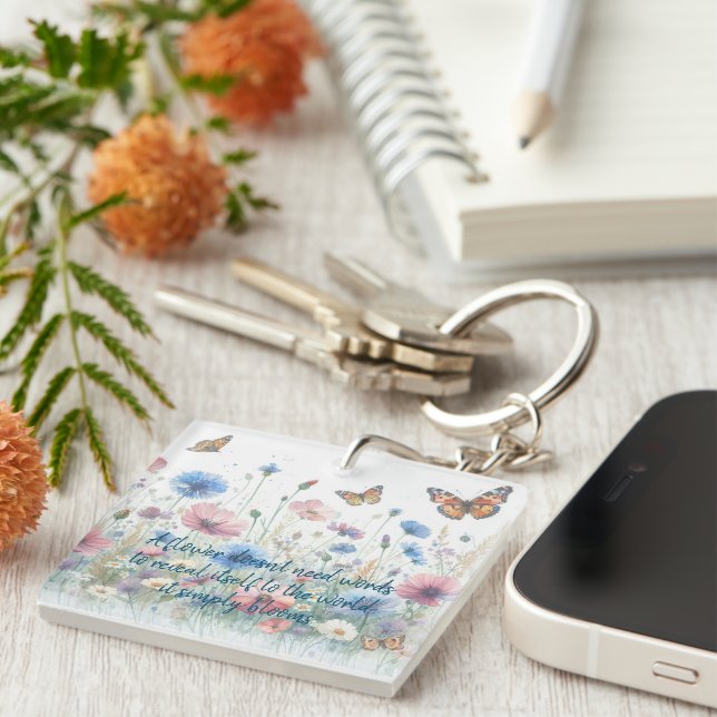 Wild Flowers & Quote Key Ring (Front Right)