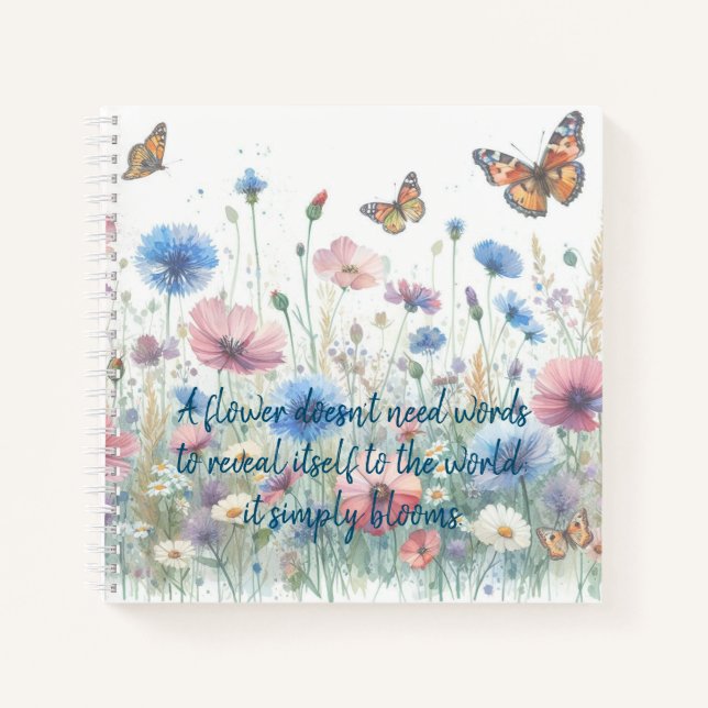 Wild Flowers & Quote Notebook (Front)