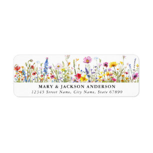 Wild Flowers Return Address Labels