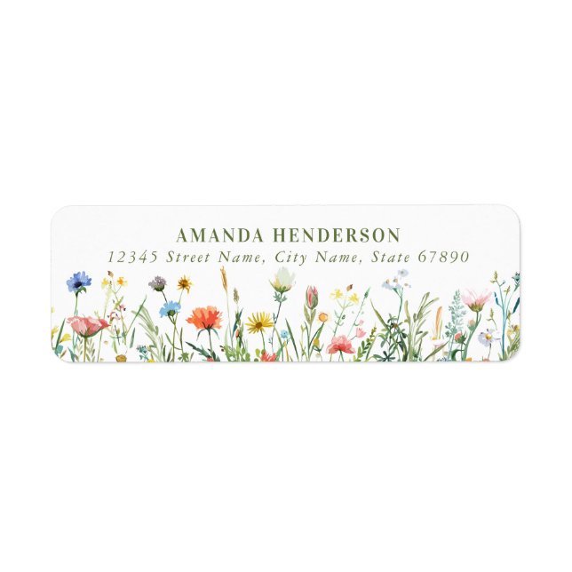 Wild Flowers Return Address Labels (Front)