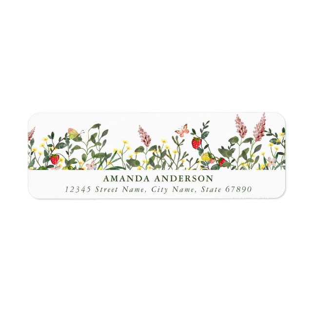 Wild Flowers Return Address Labels (Front)