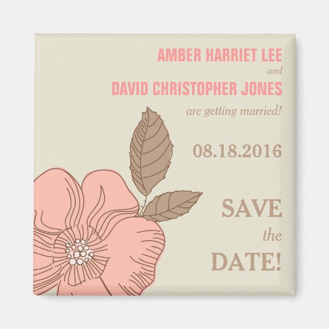 Wild Flowers Save the Date Magnets (Front)