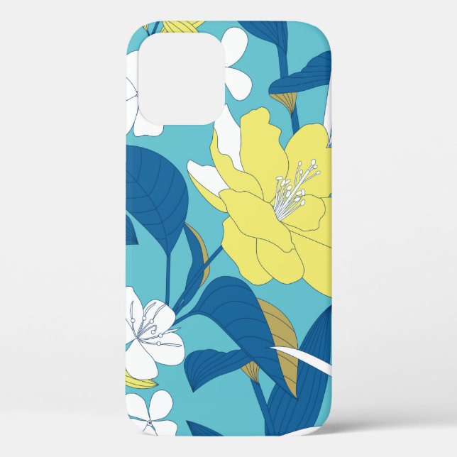 Wild flowers seamless pattern on white background  Case-Mate iPhone case (Back)