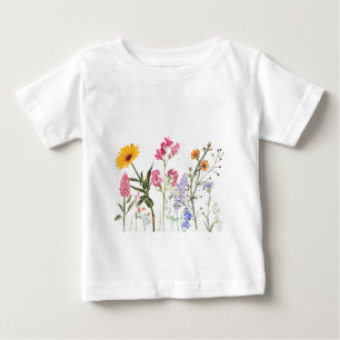 Wild Flowers T-Shirt, Vintage Botanical Kids Tee,  Baby T-Shirt