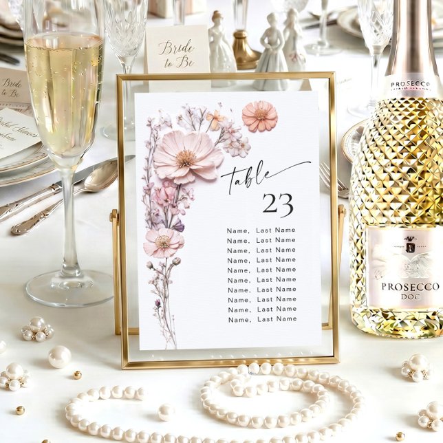 Wild Flowers Table Number Cards Seating Chart (Creator Uploaded)