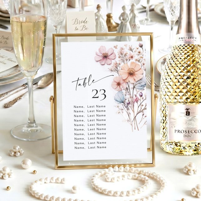 Wild Flowers Table Number Cards Seating Chart (Creator Uploaded)