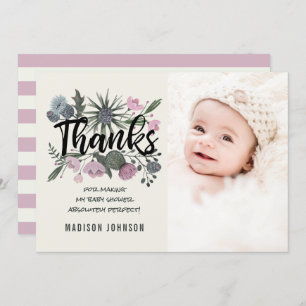 Wild Flowers   Thank you   Baby Shower Photo Card