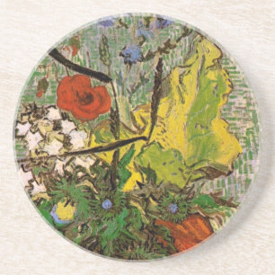 Wild Flowers Thistles Vase Van Gogh Fine Art Coaster
