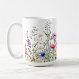 Wild Flowers Watercolor Art Coffee Mug
